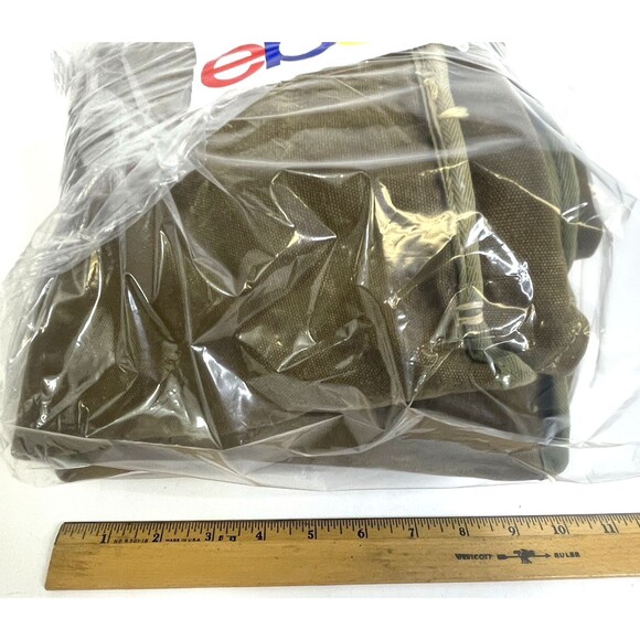 Vtg Woods Canoe Bag Canvas w Leather Straps Canada Made Backpack Sack Duluth Bag - Picture 14 of 16